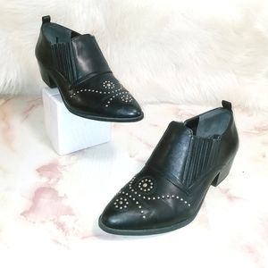 Black Studded Pointed Toe Women’s Ankle Heels
